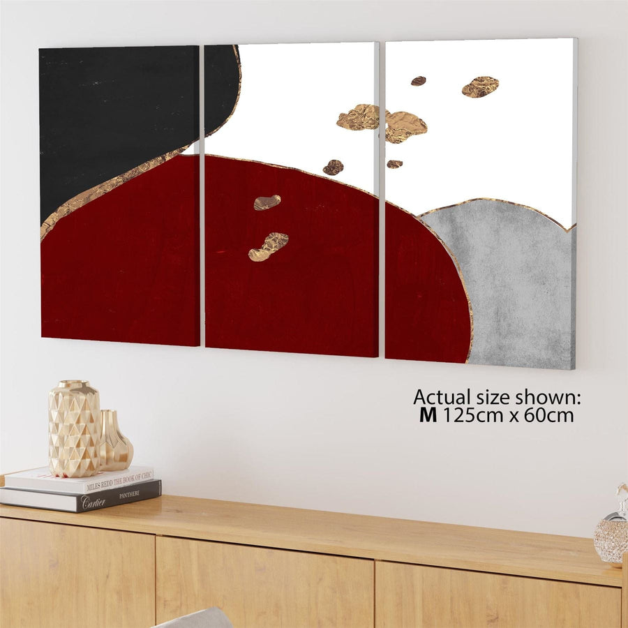 Abstract Red Black White Graphic Canvas Wall Art Print