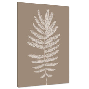 Beige Fern Leaf Floral Canvas Wall Art Print