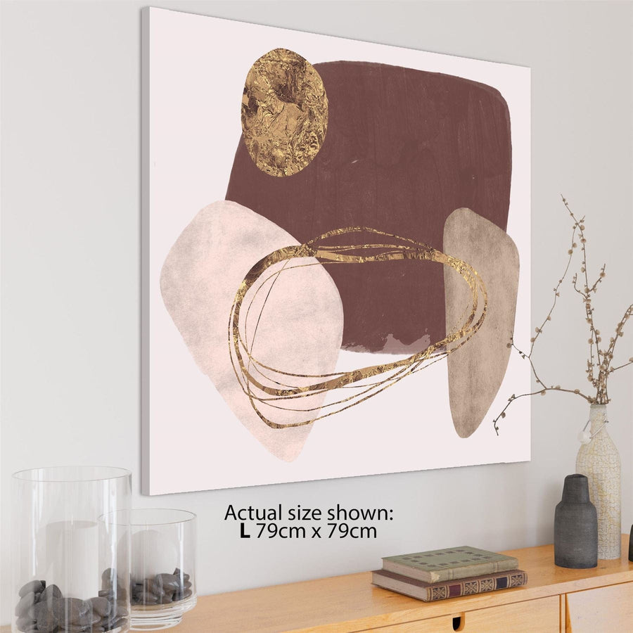 Abstract Blush Pink Canvas Wall Art Picture