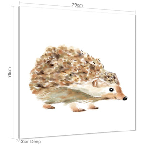 Hedgehog Canvas Art Prints - Brown