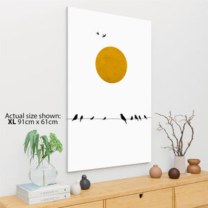 Birds Framed Art Prints - Orange Black
