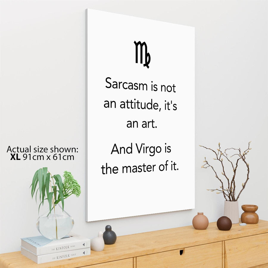 Zodiac Quote Virgo Canvas Wall Art Print Black and White