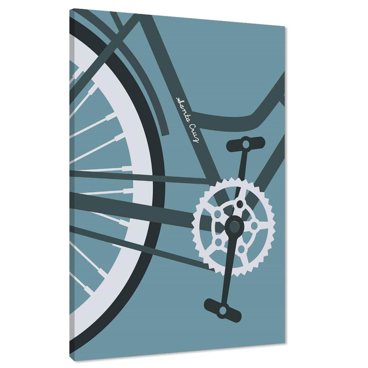 Cycling Canvas Art Prints Turquoise Black and White - 1RP1046M