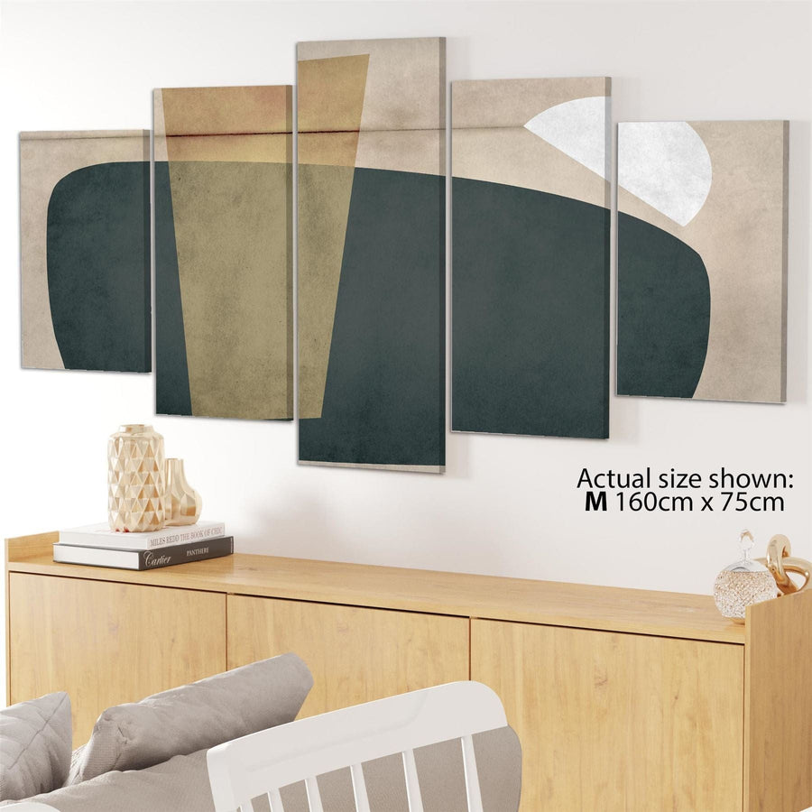 Abstract Beige Green Watercolour Canvas Art Prints