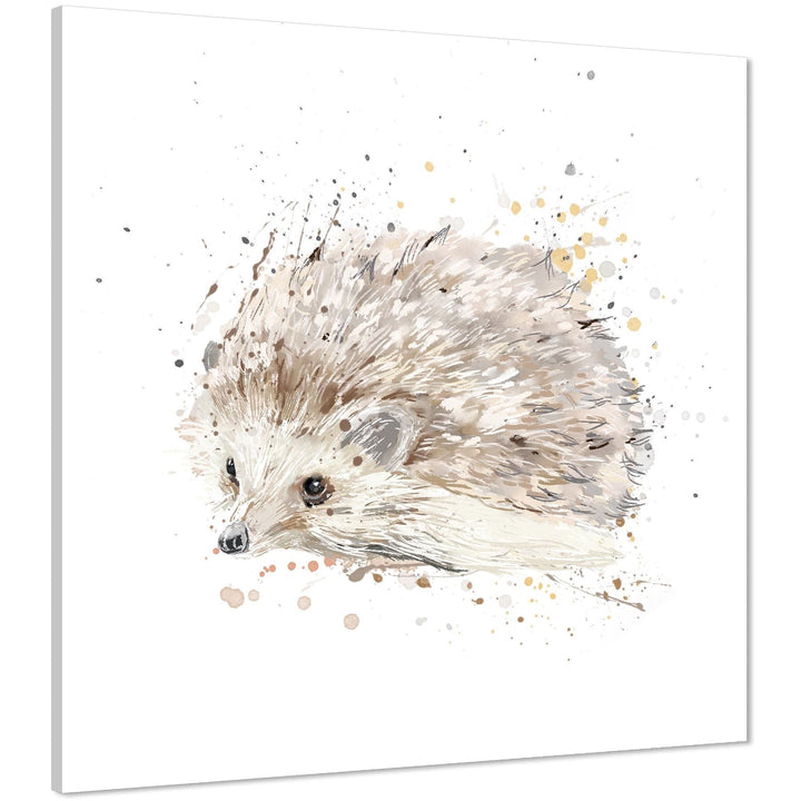 Hedgehog Canvas Wall Art Picture - Beige - 1s1379S