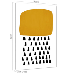 Abstract Mustard Yellow Black Rothko Inspired Style Canvas Wall Art Print