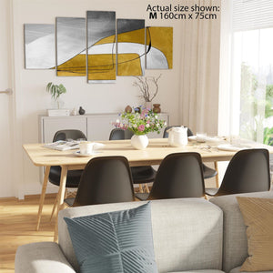 Abstract Mustard Yellow Grey Design Canvas Wall Art Print