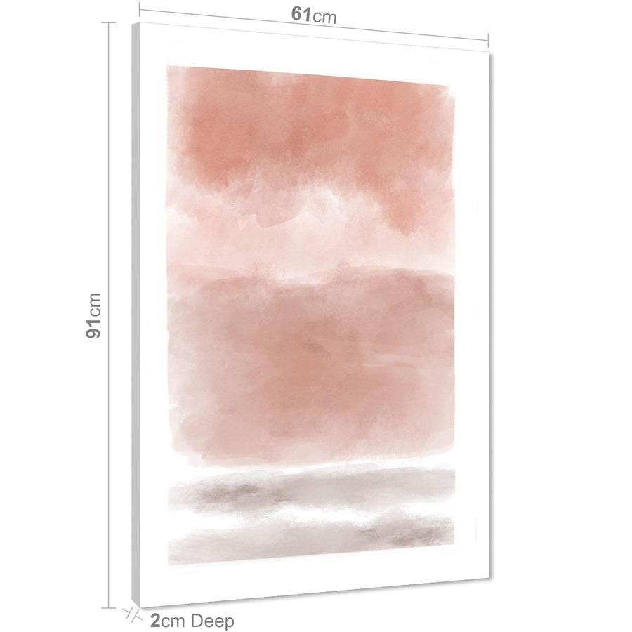 Abstract Blush Pink Grey Painting Canvas Art Prints