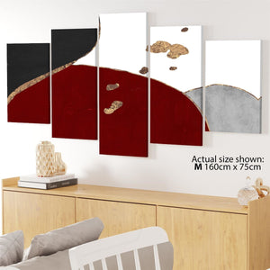 Abstract Red Black White Graphic Canvas Wall Art Print