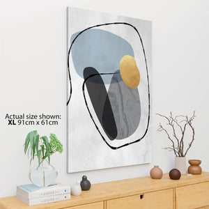 Abstract Light Blue Grey Stones Design Canvas Art Prints