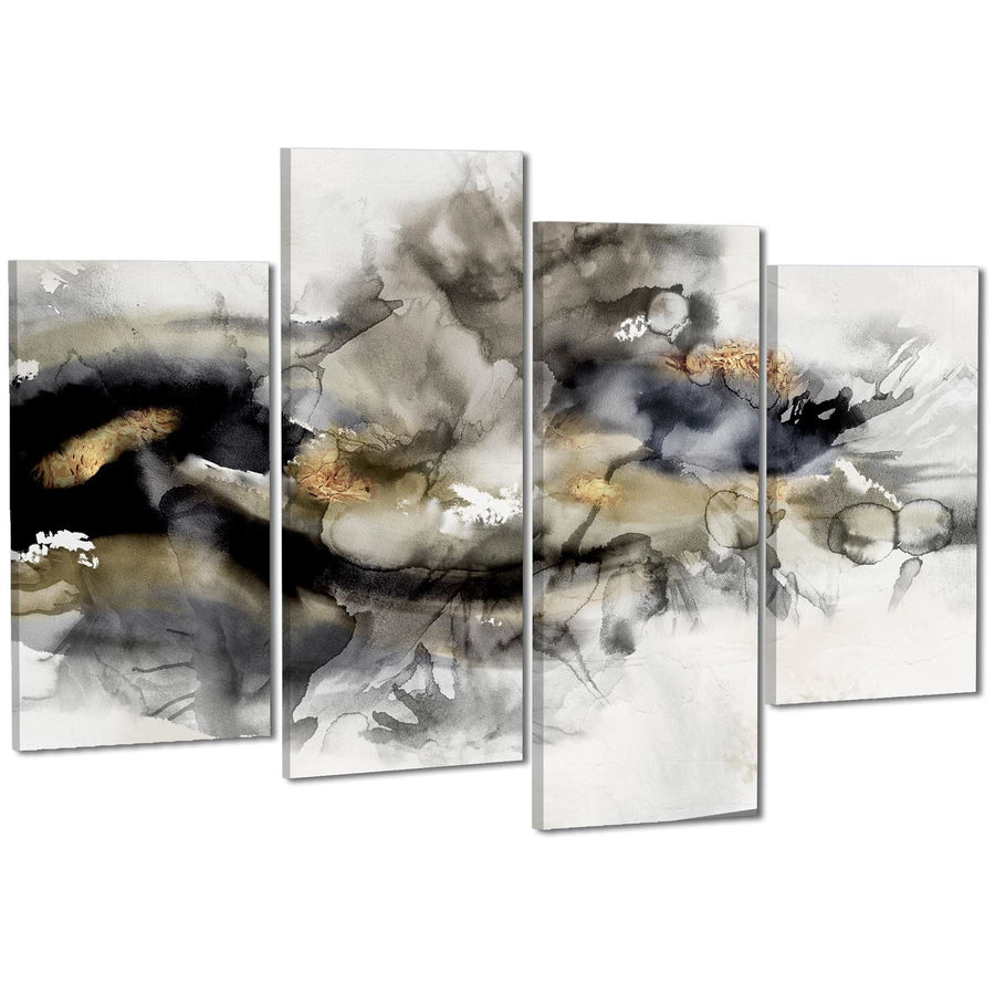 Abstract Black and White Gold Design Canvas Art Prints