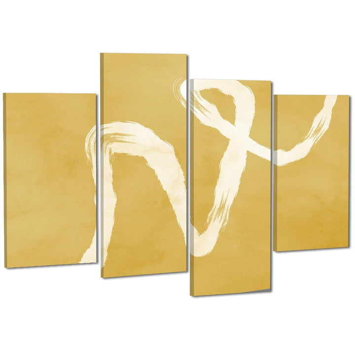 Abstract Mustard Yellow Artwork Canvas Wall Art Picture - 11294