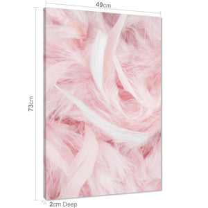 Abstract Pink Feathers Canvas Wall Art Print