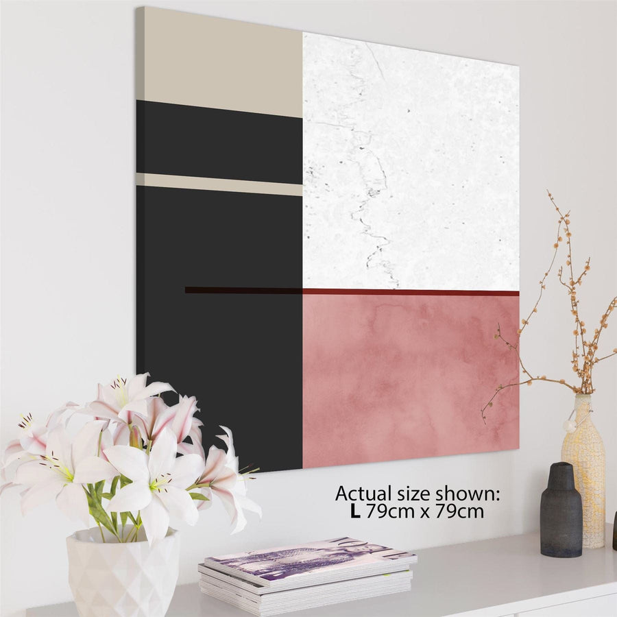Abstract Pink Grey Design Canvas Art Pictures