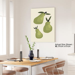 Kitchen Canvas Wall Art Print Pears Green Natural