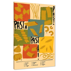 Kitchen Canvas Art Prints Pasta Multicoloured