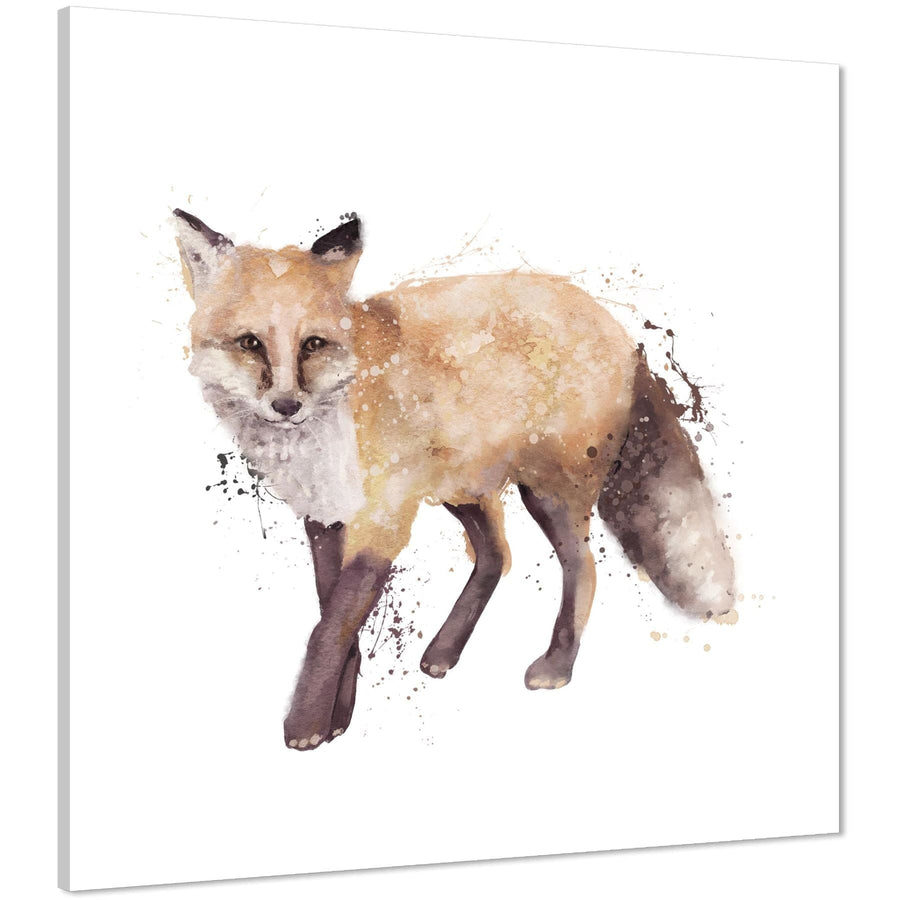 Fox Canvas Art Prints - Brown Orange