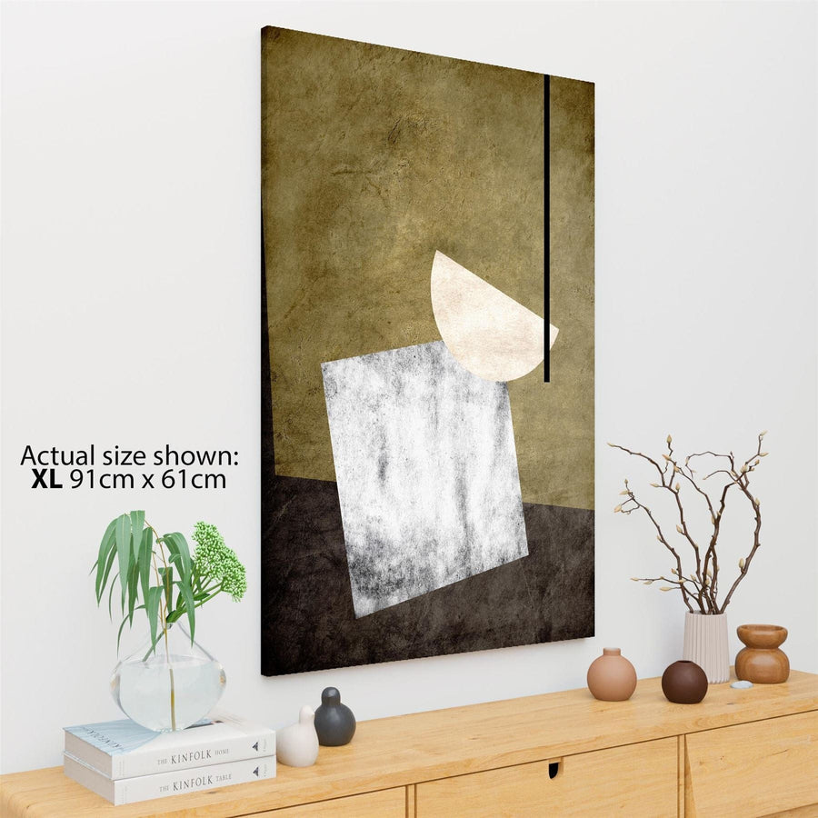 Abstract Taupe Illustration Canvas Wall Art Picture