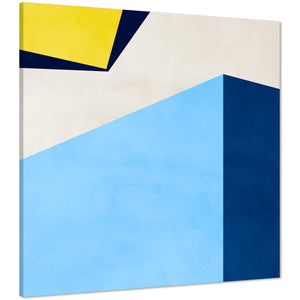 Abstract Blue Yellow Artwork Canvas Art Prints