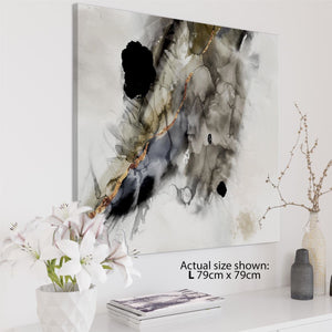 Abstract Grey Gold Watercolour Canvas Art Pictures