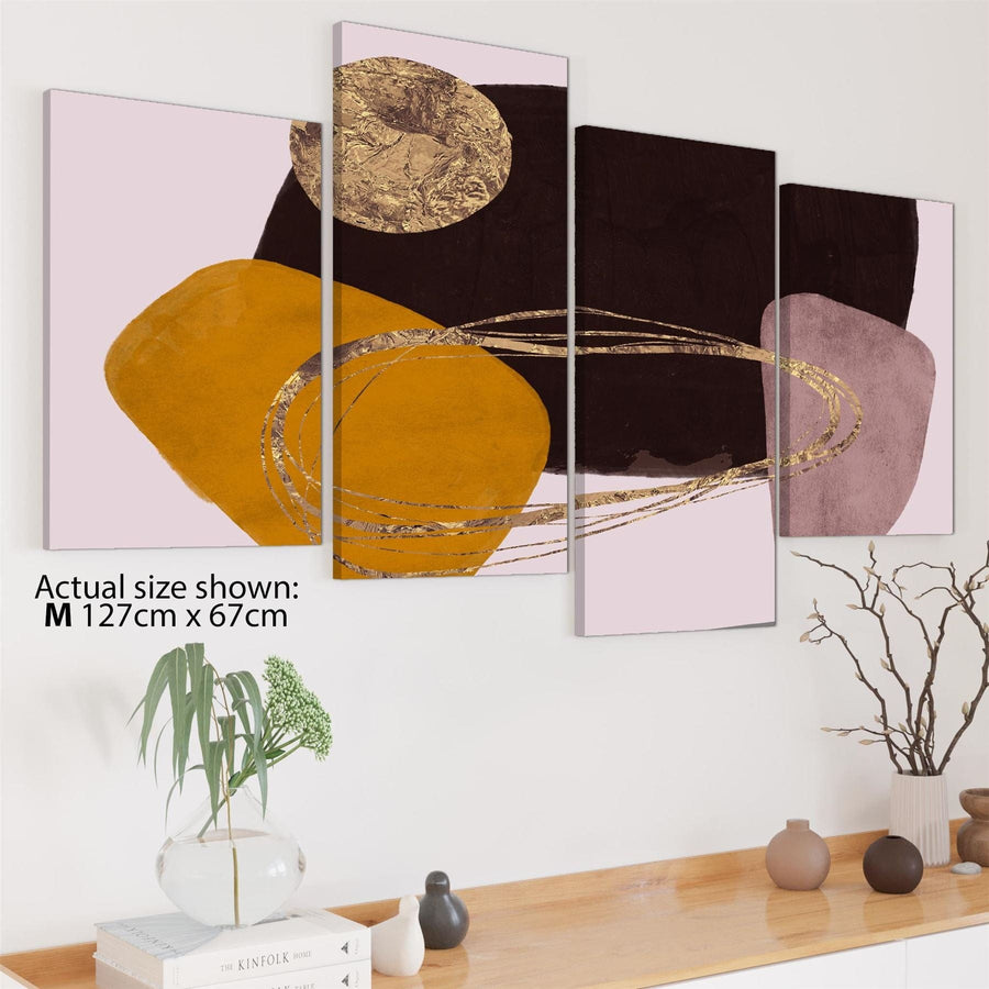 Abstract Pink Brown Graphic Framed Art Prints