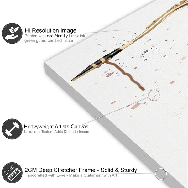 Saxaphone Canvas Wall Art Print Gold White Music Themed