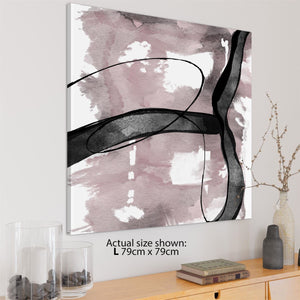 Abstract Blush Pink Black Artwork Framed Wall Art Print