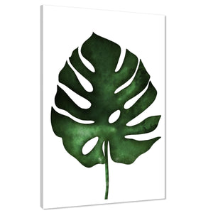 Green Monstera Leaf Floral Canvas Art Pictures