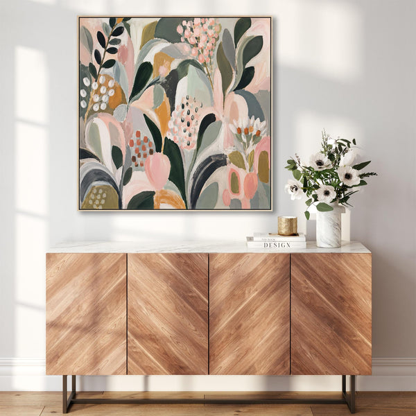 Living Room Framed Canvas Art - Colourful Lounge Artwork