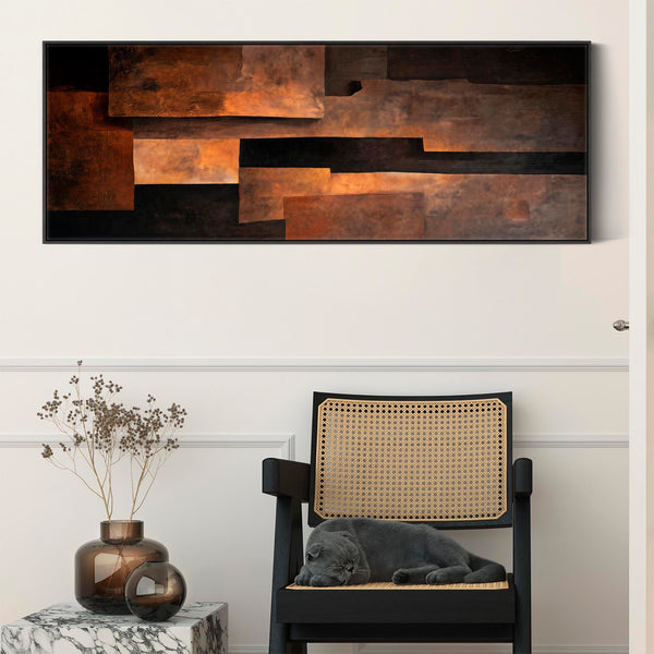 Wide Rust Brown Orange Horizontal Wall Art - Molten Earth
