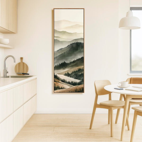 Sage Green and Cream Framed Vertical Wall Art - Cambrian Mist