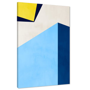 Abstract Blue Yellow Artwork Canvas Art Prints