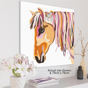 Horse Canvas Wall Art Print - Multi Coloured