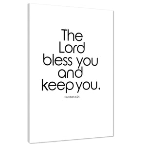 The Lord Bless You Bible Quote Canvas Art Pictures Black and White