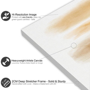 Abstract Brown Brushstrokes Watercolour Canvas Art Prints