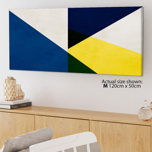 Abstract Yellow Blue Artwork Canvas Art Pictures