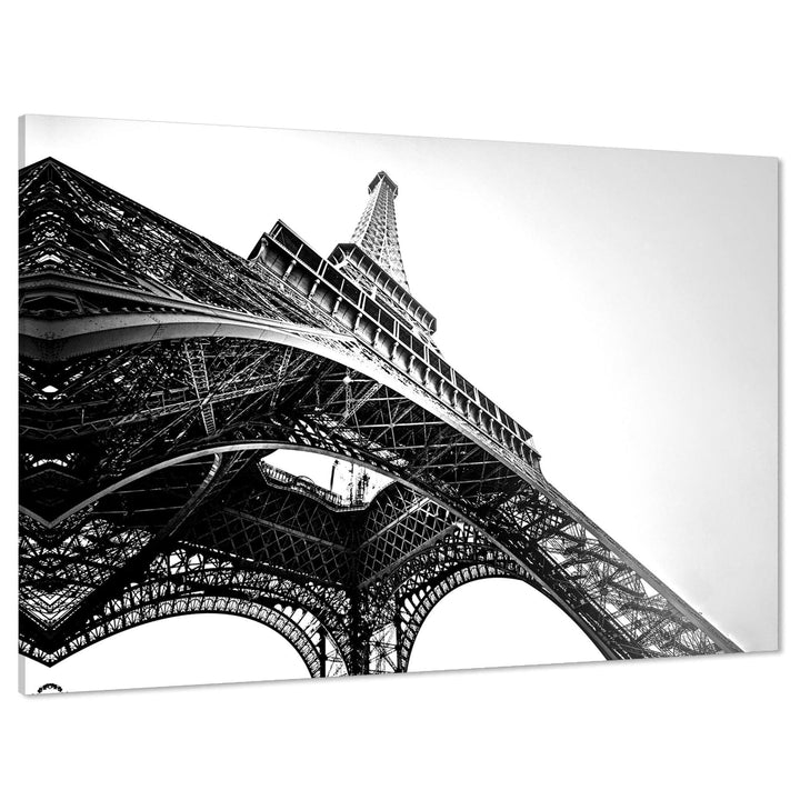 Architecture  Canvas Wall Art Picture Eiffel Tower Grey White - 1RL688M