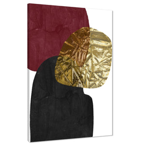 Abstract Red Black Gold Design Framed Art Pictures