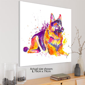 Alsatian German Shepherd Dog Framed Art Prints - Multicoloured