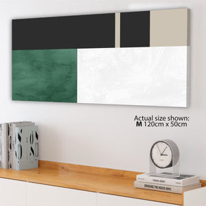 Abstract Green Grey Watercolour Canvas Wall Art Picture