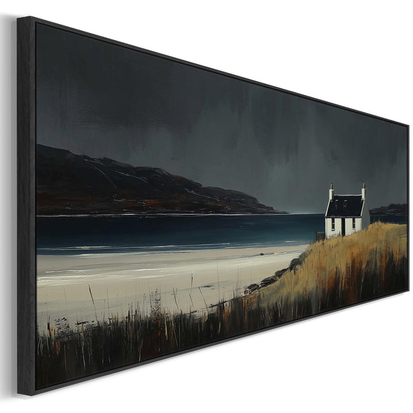 Wide Framed Scottish Print on Canvas Coastal Solitude