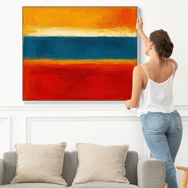 Multi-Coloured Unique Abstract Artwork Framed Colouful Embrace for Kitchen