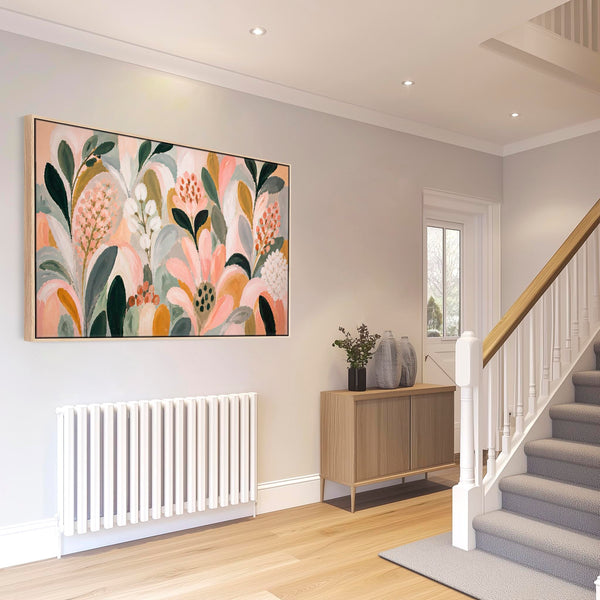 Colourful Abstract Floral Framed Wall Art Canvas Print