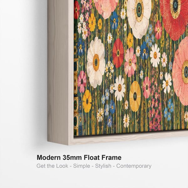 Wide Colourful Gustav Klimt inspired Over Bed Bedroom Canvas