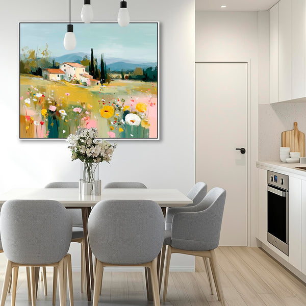 Colourful Tuscany Landscape 1 Framed Wall Art Canvas