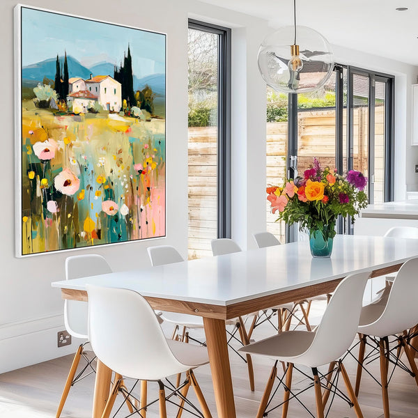 Colourful Tuscany Landscape 3 Wall Art Canvas Print Framed