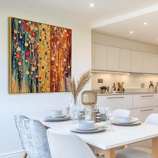 Colourful Vibrant Gustav Klimt inspired Framed Canvas Wall Art