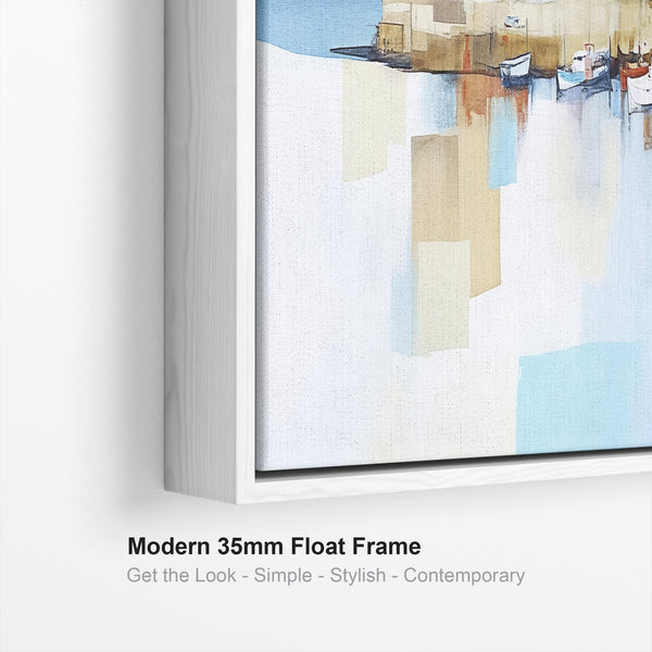 Wide Living Room Wall Art - Framed Cornish Coastal Artwork for Lounge