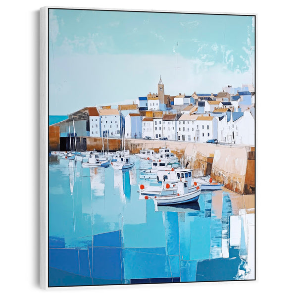 Cornish Harbour Framed Art on Canvas - Retreat 1