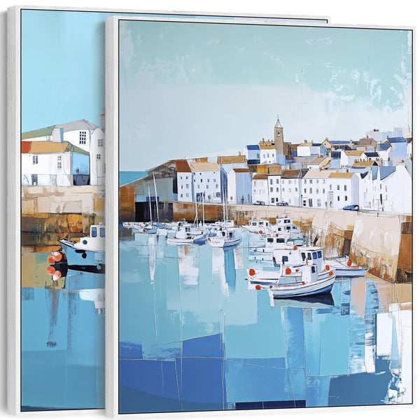 Cornwall Memories Framed Seaside Canvases - Coastal Pair of Artwork